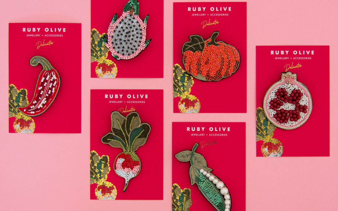 Ruby Olive brooch promotion